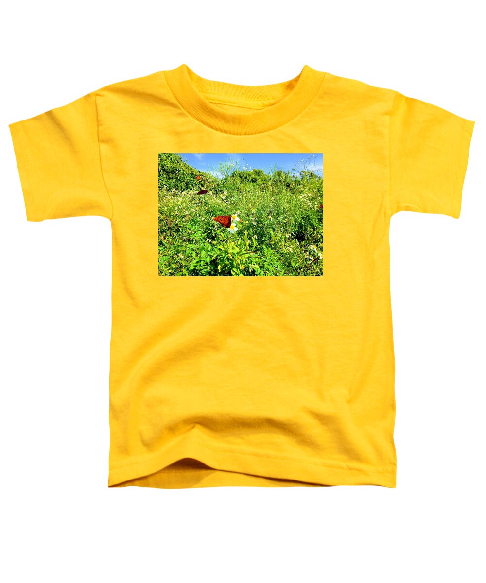 Butterfly Toddler T-Shirt featuring the photograph Butterfly Bonanza by Sherry Kuhlkin