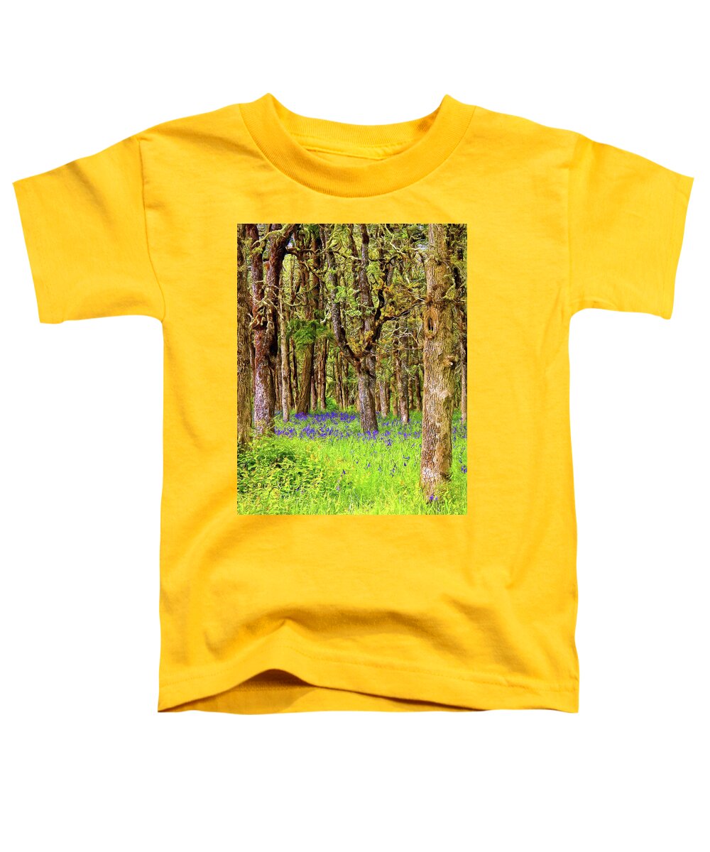 Salem Toddler T-Shirt featuring the digital art Camas and Oaks by Gary Olsen-Hasek