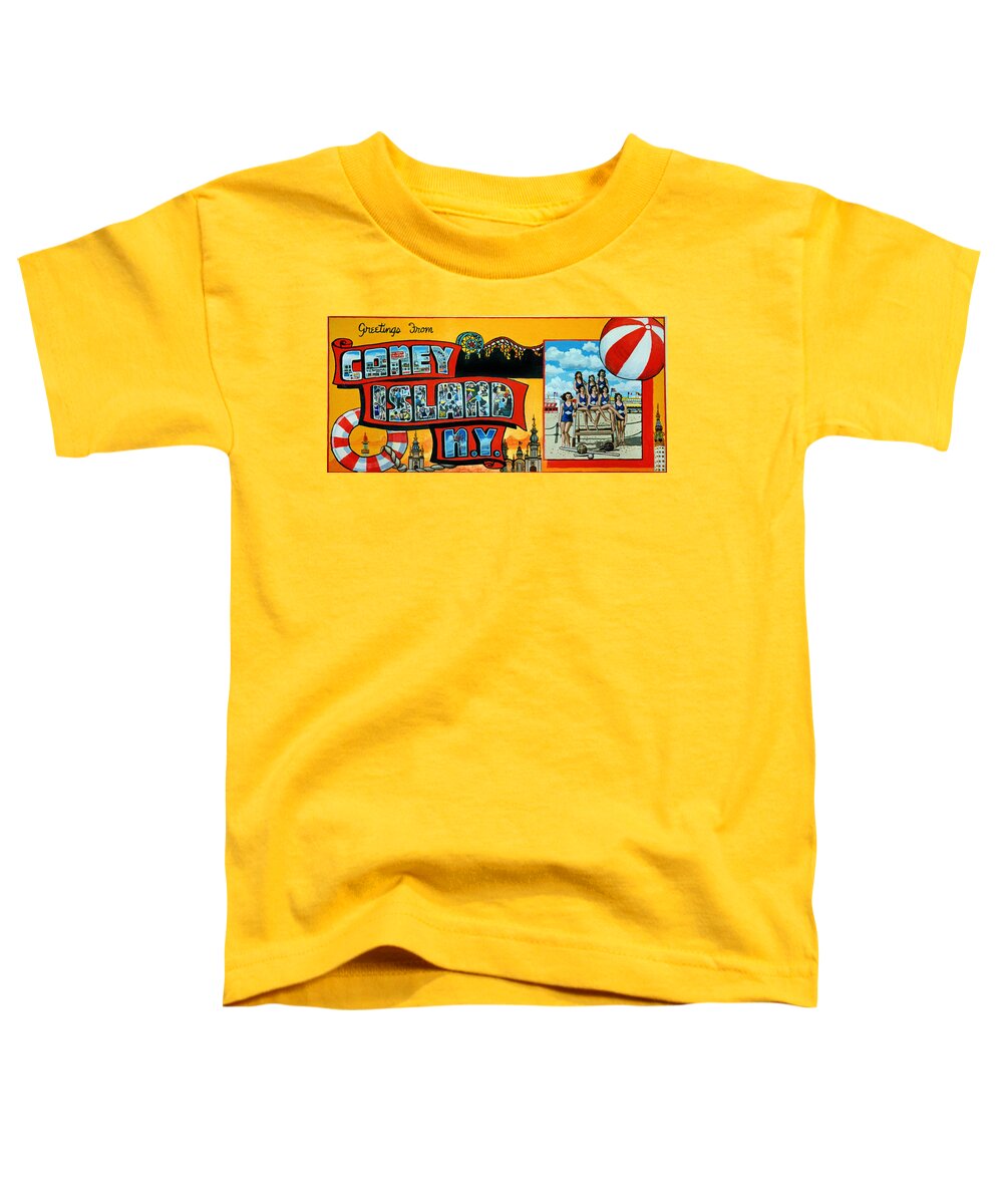 Coney Island New York Toddler T-Shirt featuring the painting Coney Island New York by Bonnie Siracusa