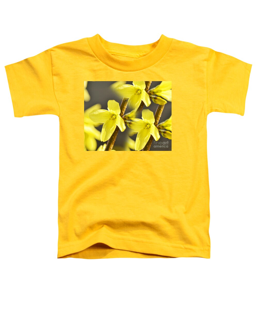 Spring Toddler T-Shirt featuring the photograph Forsythia Three by Traci Cottingham