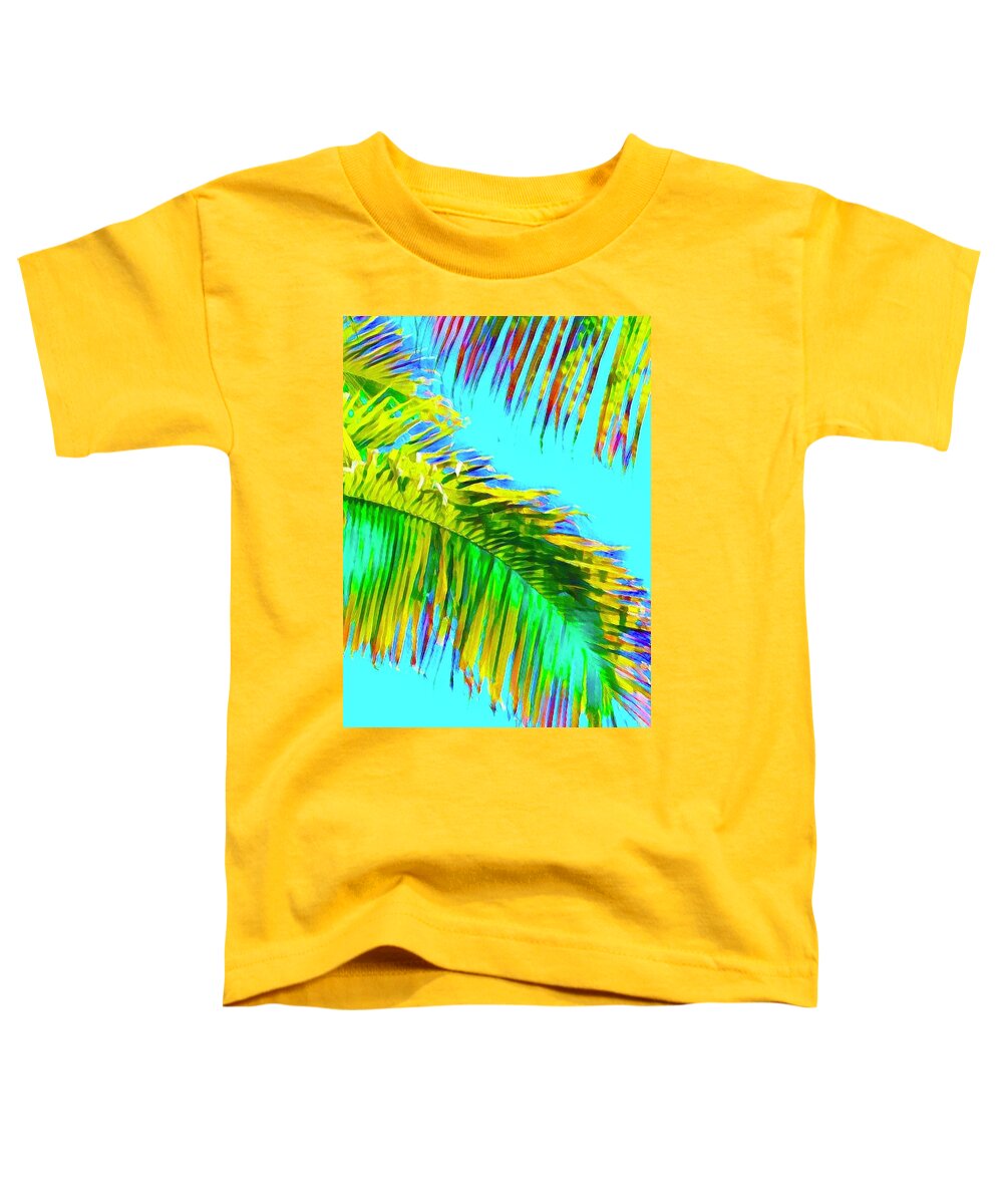 #flowersofaloha #psychedelic #fragment #palm Toddler T-Shirt featuring the photograph Fragment of Coconut Palm Psychedelic by Joalene Young