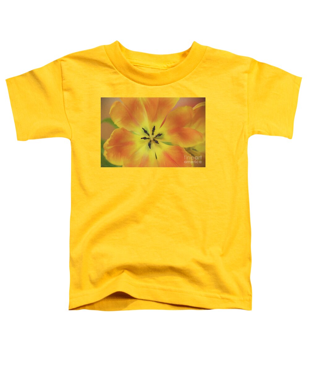 Tulip Toddler T-Shirt featuring the photograph Gold Tulip Explosion by Teresa Wilson