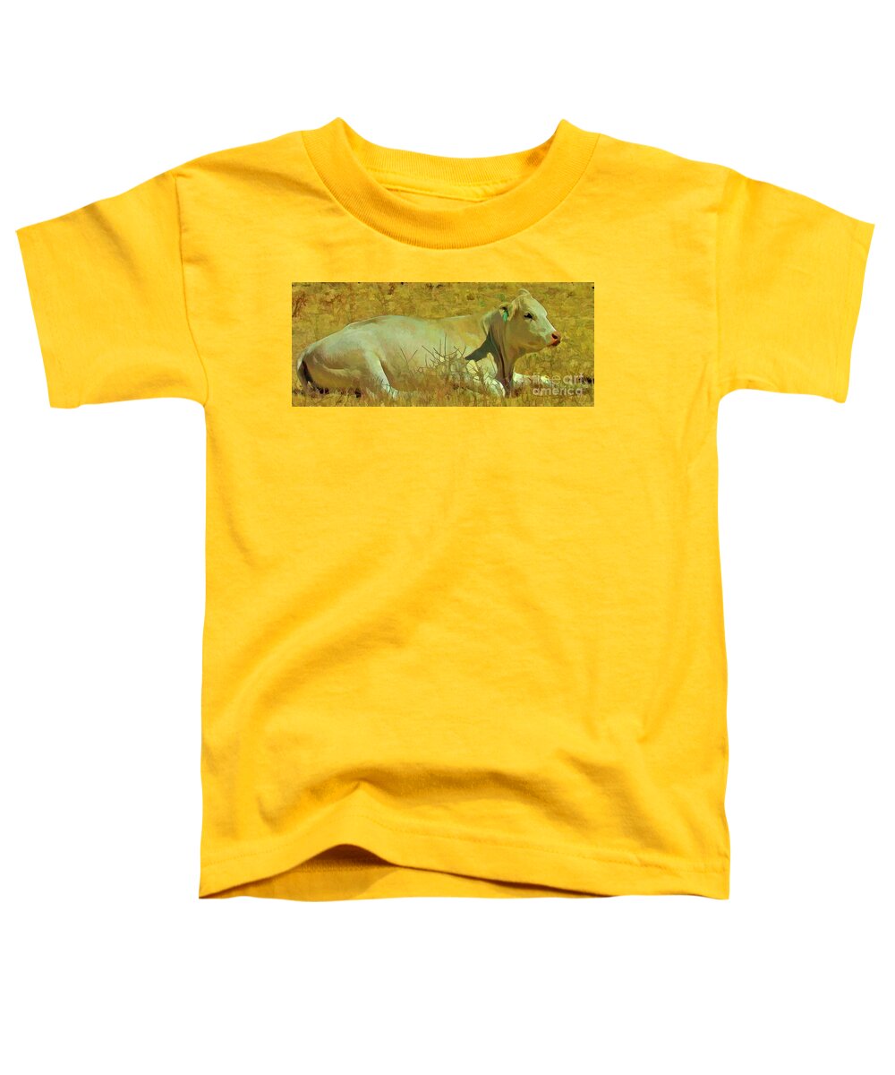 Cow Toddler T-Shirt featuring the photograph Lazy Daze by Joyce Creswell