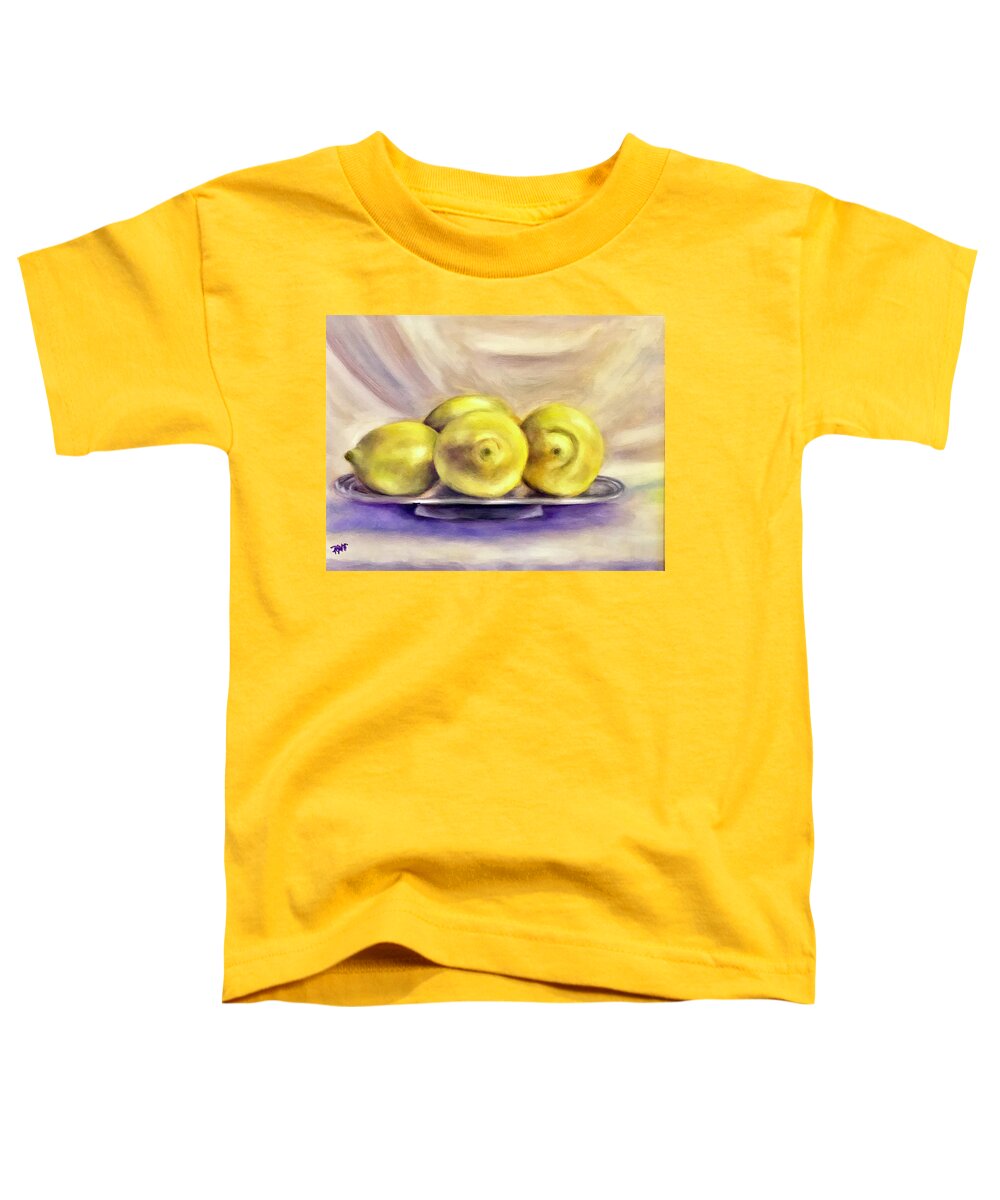 Lemon Toddler T-Shirt featuring the painting Lemon Drops by Dr Pat Gehr