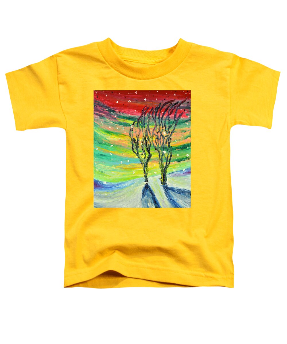 Snow Toddler T-Shirt featuring the painting Lemonade by Chiara Magni