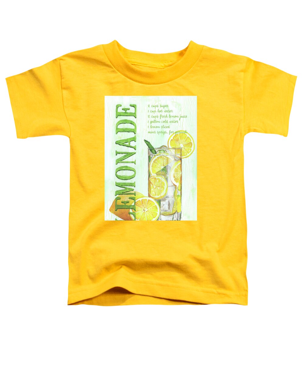 Lemon Toddler T-Shirt featuring the painting Lemonade by Debbie DeWitt