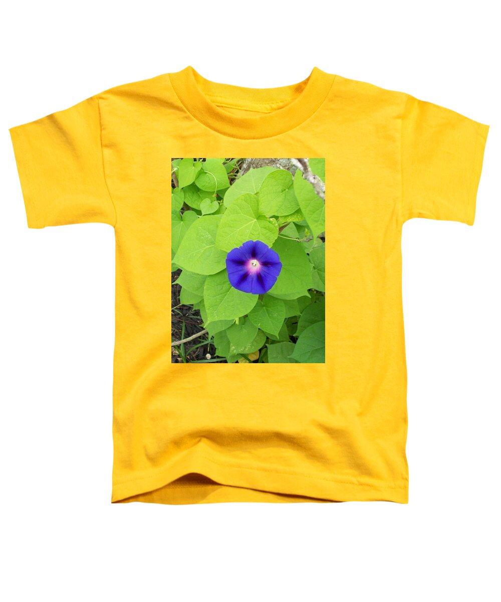 Blue Toddler T-Shirt featuring the photograph Morning Glory by Laurette Escobar