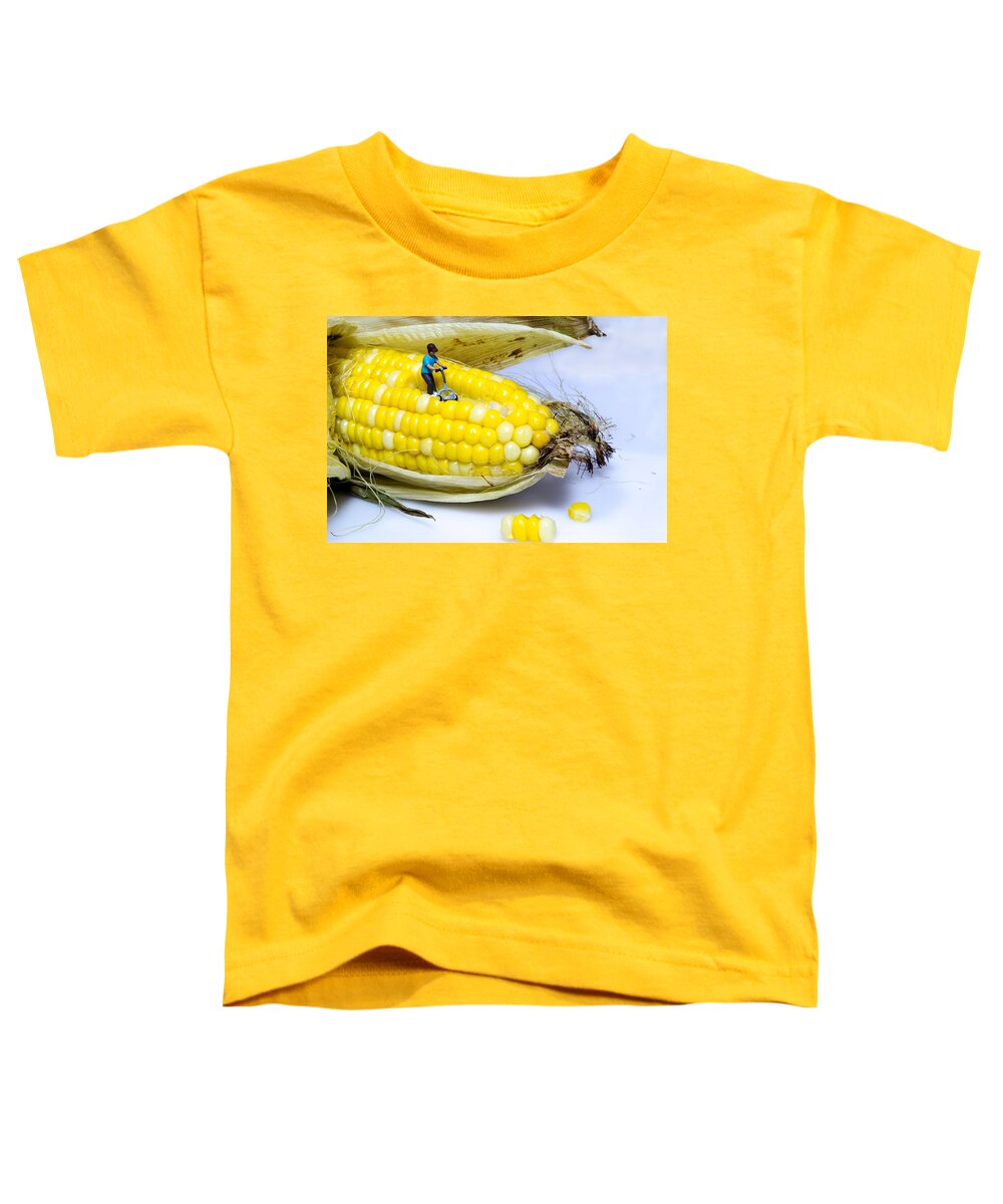 Corn Toddler T-Shirt featuring the photograph Mowing the Corn by Sandi Kroll