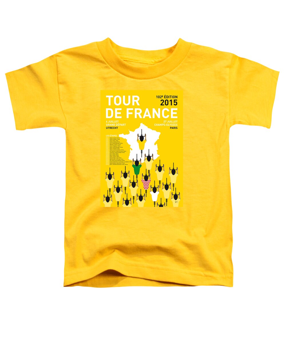 2015 Toddler T-Shirt featuring the digital art My Tour De France Minimal Poster Etapes 2015 by Chungkong Art