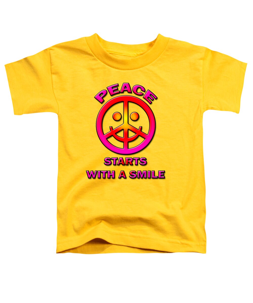 Peace Toddler T-Shirt featuring the digital art Peace Starts With A Smile by David G Paul