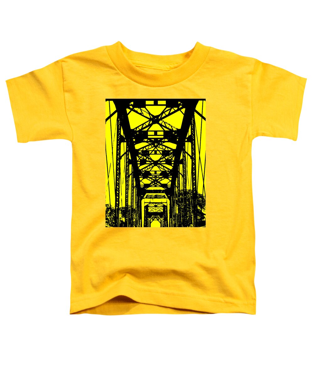  Toddler T-Shirt featuring the photograph Railroad Bridge in Yellow by Nathan Little