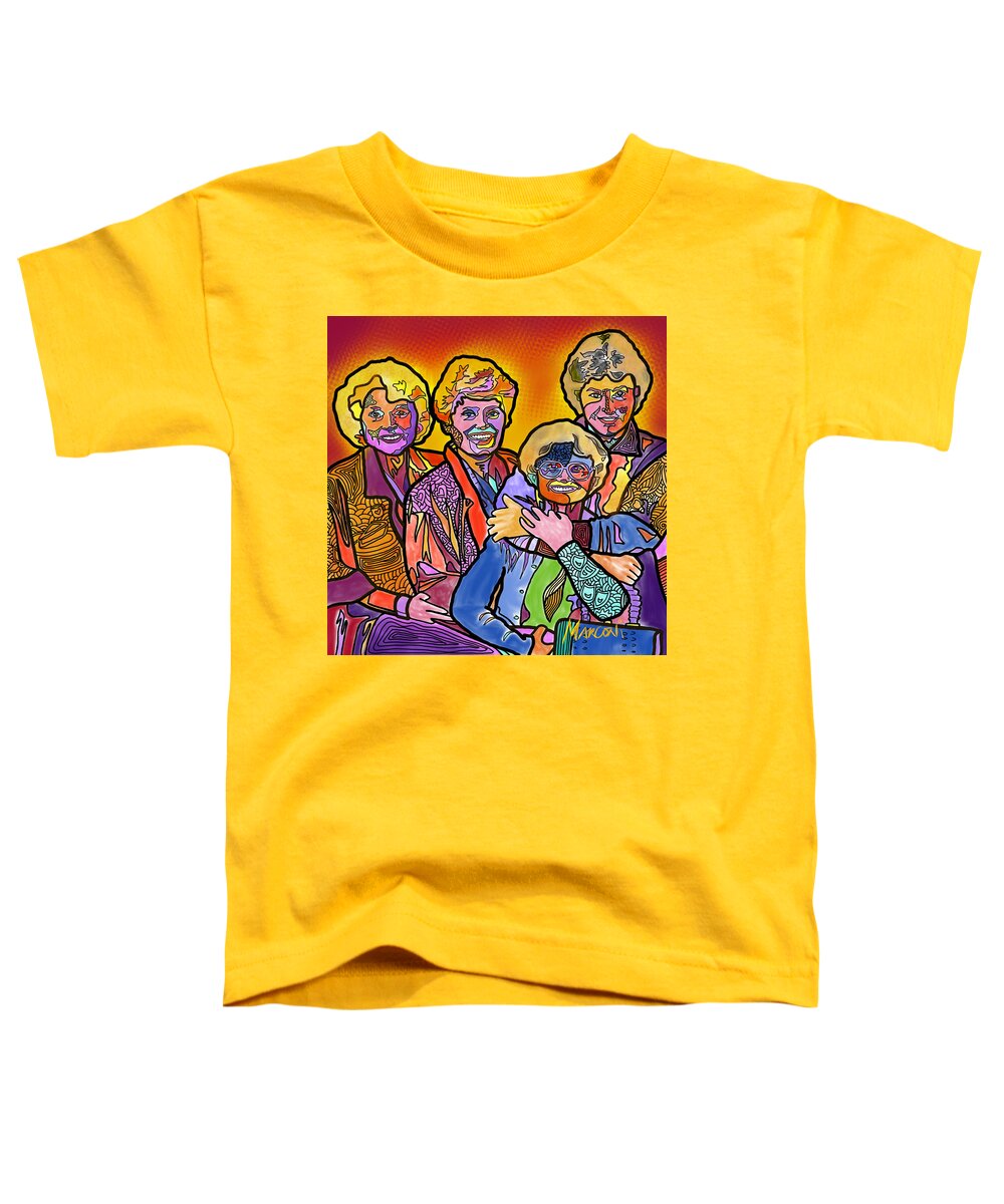 Golden Girls Toddler T-Shirt featuring the digital art Truly Golden by Marconi Calindas
