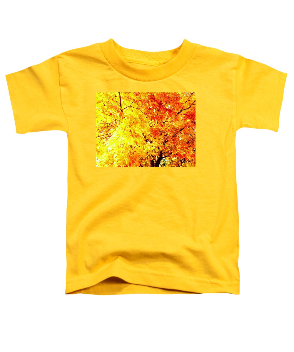 Orange Toddler T-Shirt featuring the photograph Warmth of Fall by Michael Oceanofwisdom Bidwell