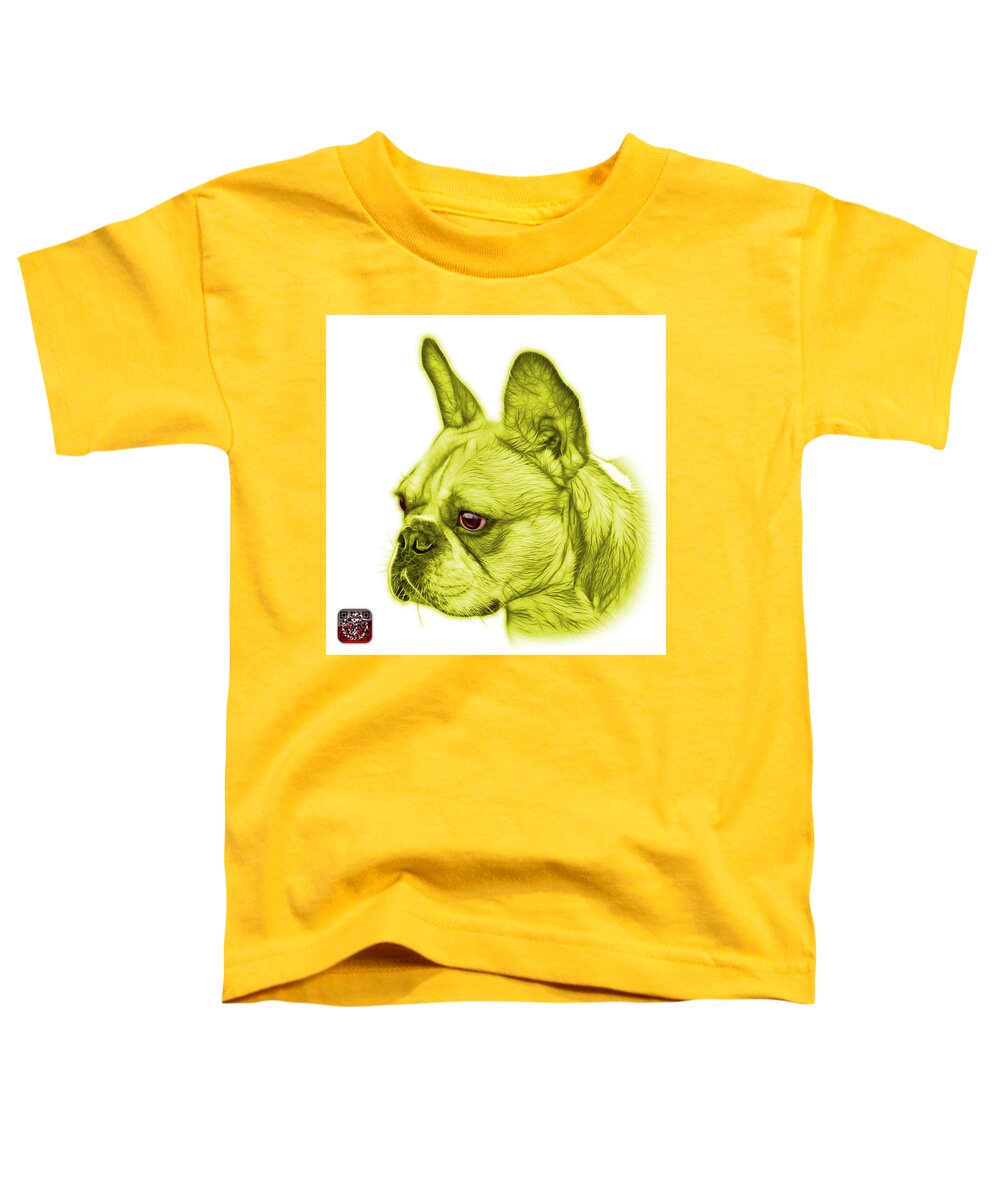 French Bulldog Toddler T-Shirt featuring the painting Yellow French Bulldog Pop Art - 0755 WB by James Ahn