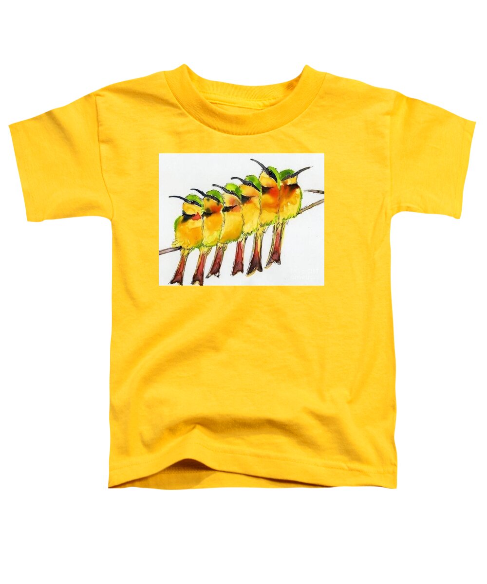 Birds Toddler T-Shirt featuring the painting Birds on a Wire by Amy Stielstra
