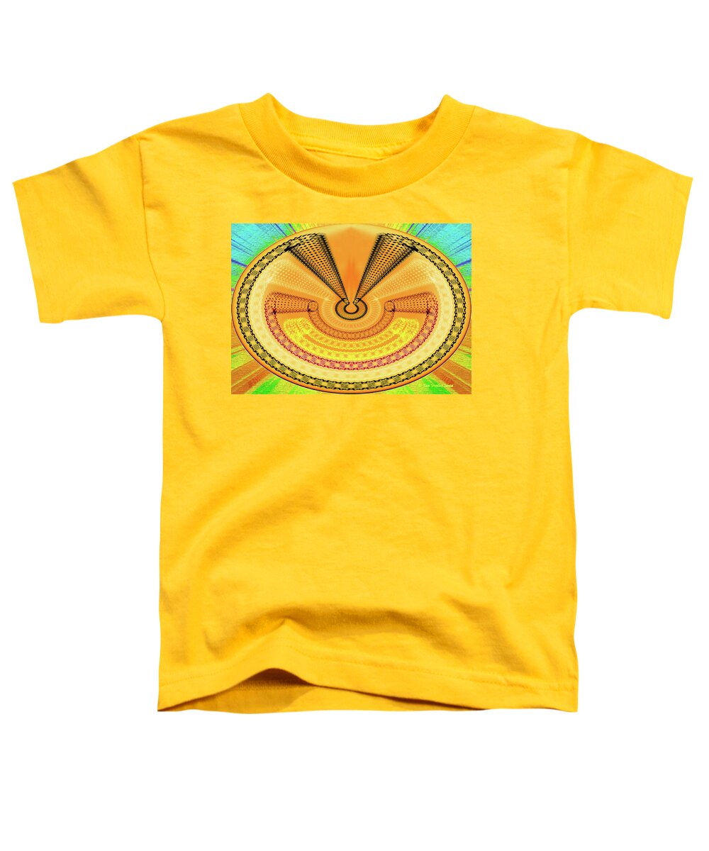 Mushroom Yellow Abstract Toddler T-Shirt featuring the digital art Mushroom Yellow Abstract by Tom Janca