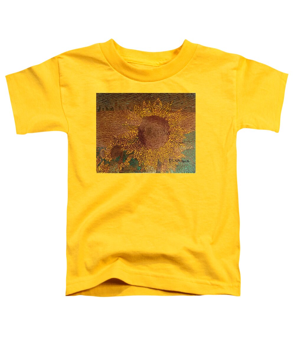 Sunflower Toddler T-Shirt featuring the painting Sunflower by DLWhitson