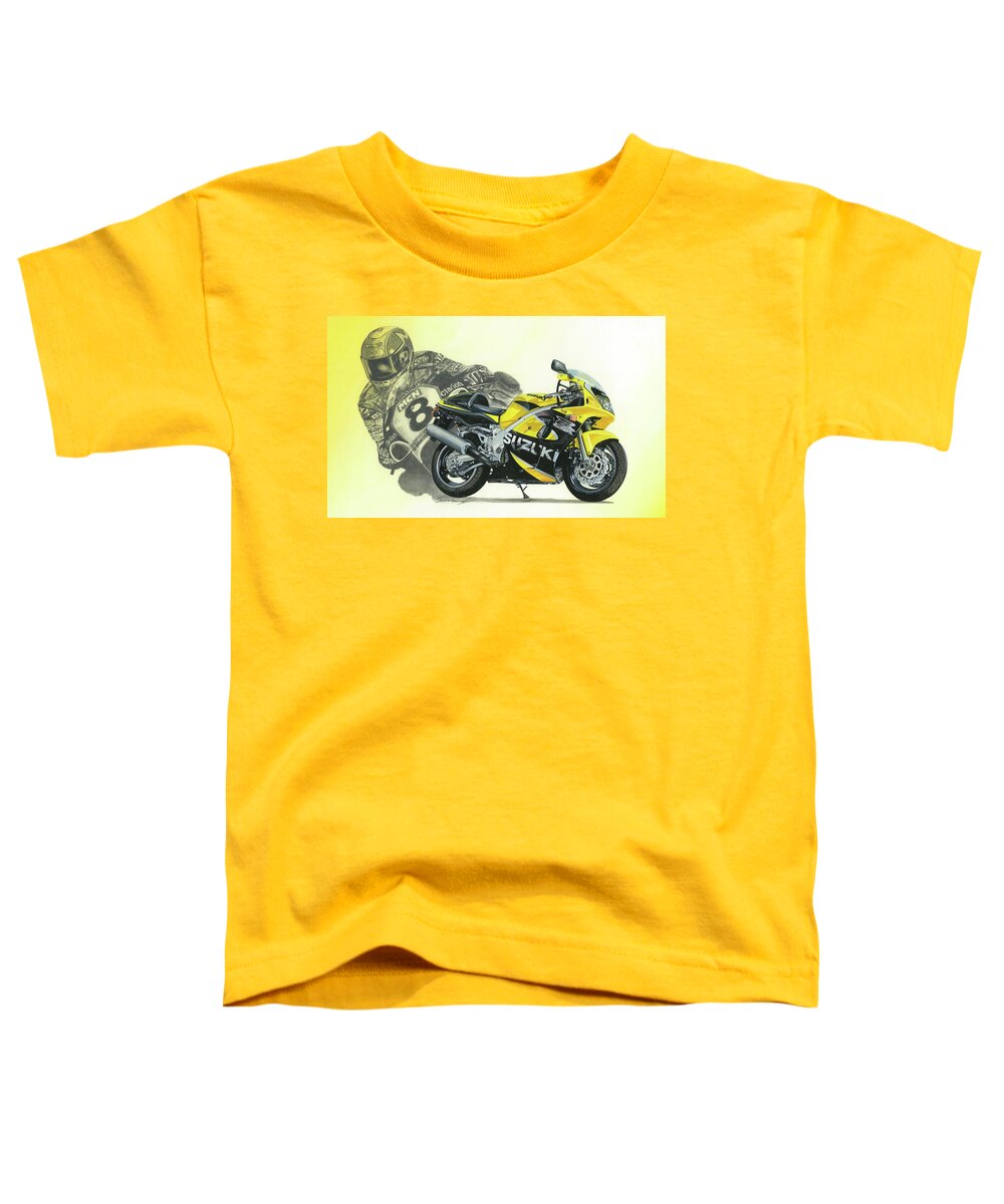 Art Toddler T-Shirt featuring the painting Suzuki GSX-R600 by Simon Read
