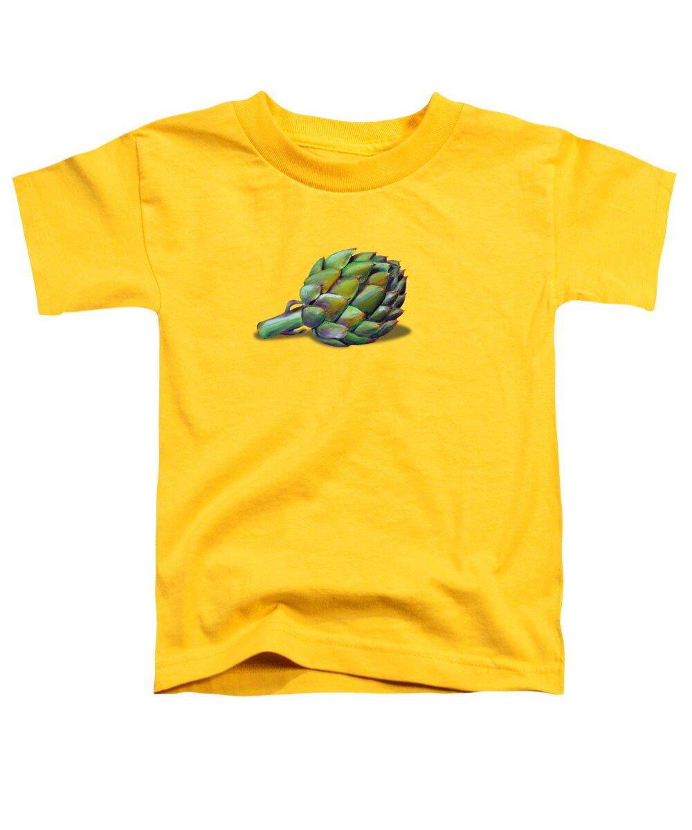 Artichoke Toddler T-Shirt featuring the painting Artichoke by Laura Dozor