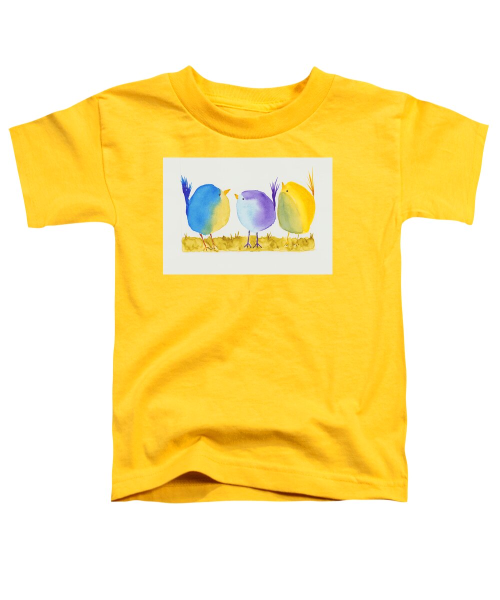 Water Toddler T-Shirt featuring the painting Birds by Loretta