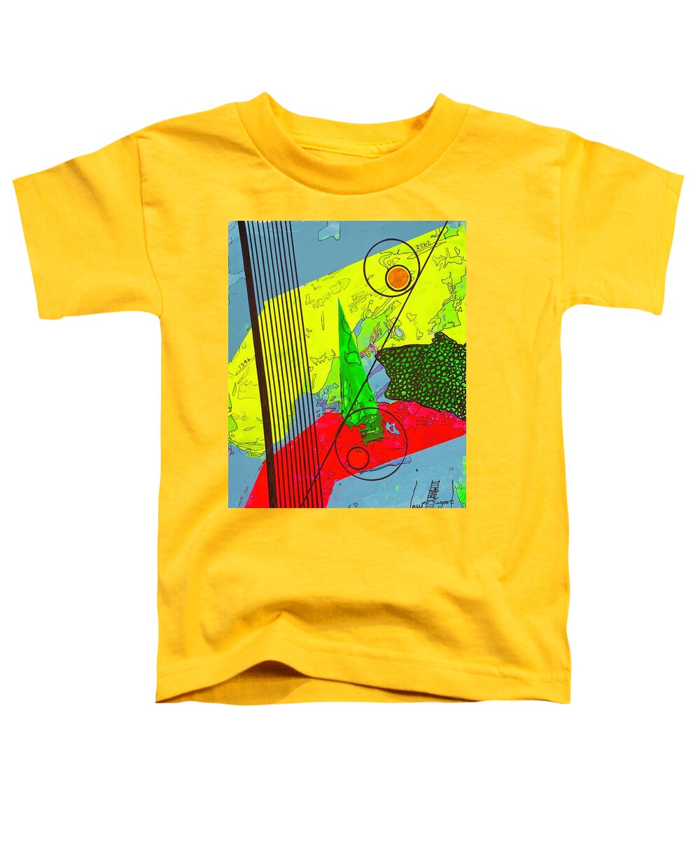  Toddler T-Shirt featuring the mixed media Black Strings Left 111411 by Lew Hagood