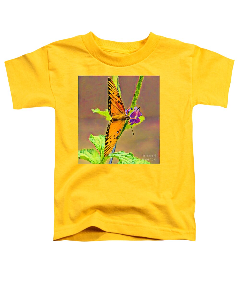 Butterfly Toddler T-Shirt featuring the painting Butterfly by Marilyn Smith