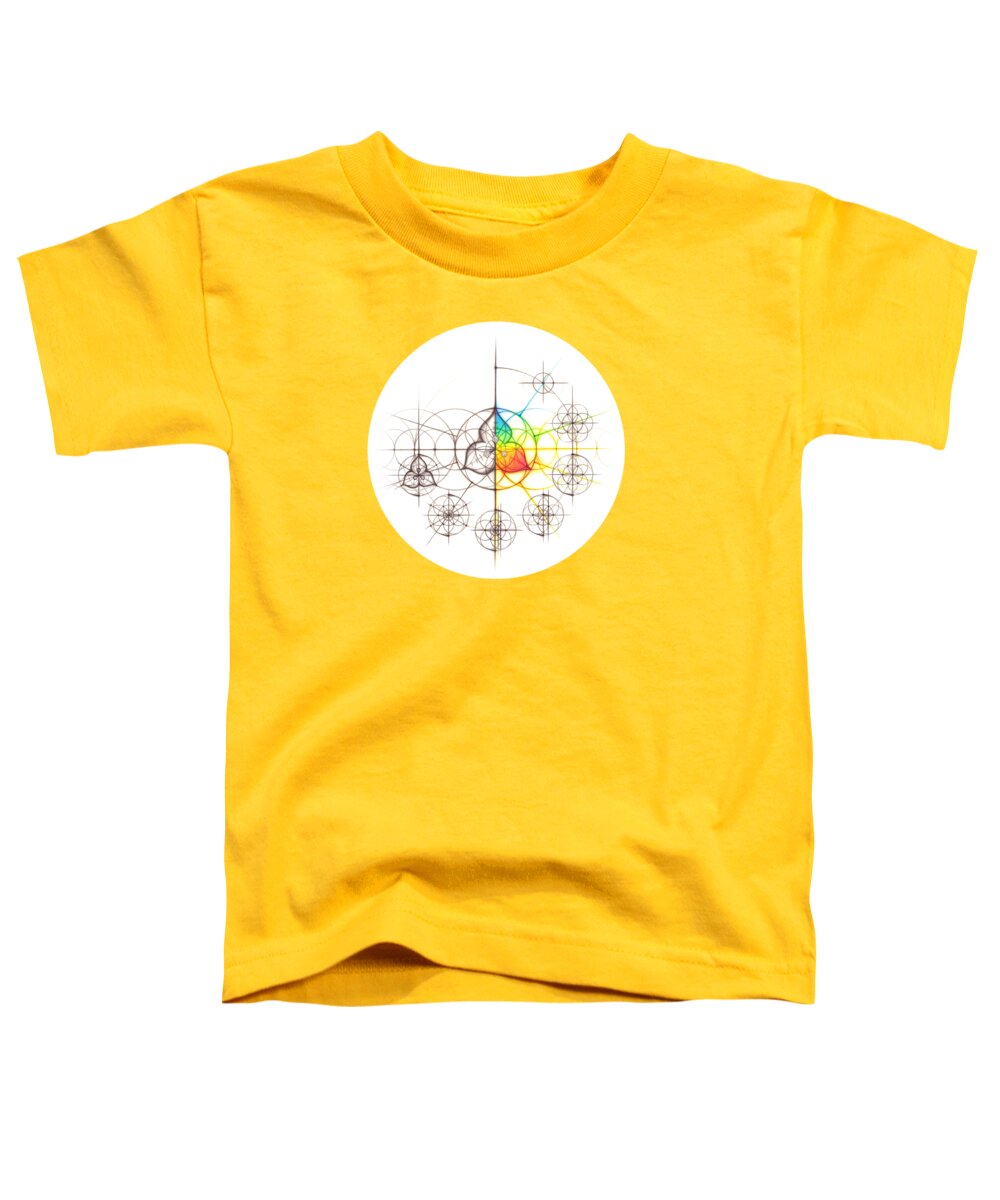 Bougainvillea Toddler T-Shirt featuring the drawing Intuitive Geometry Bougainvillea flower with steps by Nathalie Strassburg