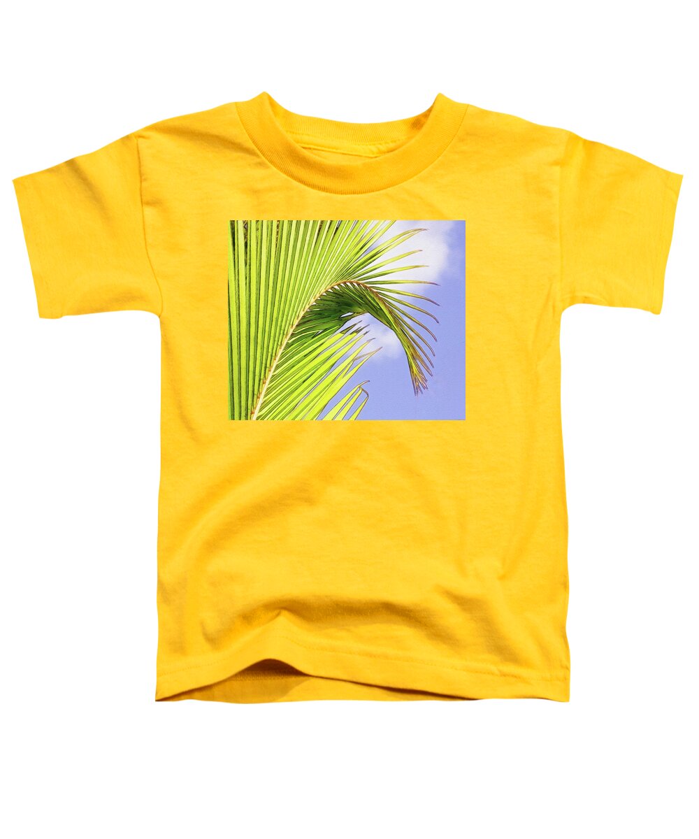 Aruba Toddler T-Shirt featuring the photograph Painterly Palm Leaves In Aruba by Gary Slawsky
