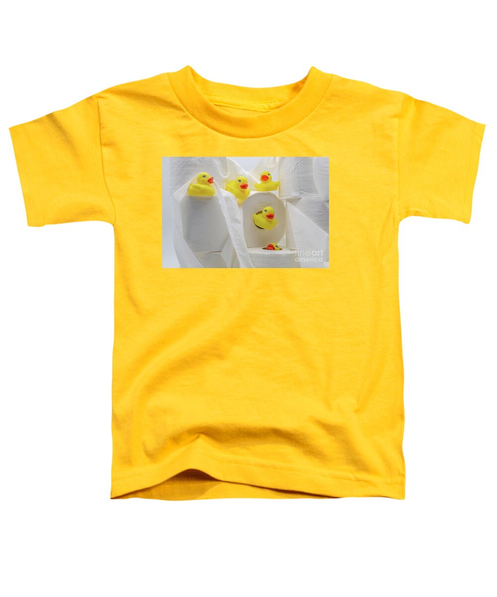 Duckies Toddler T-Shirt featuring the photograph Potty Time by John Hartung