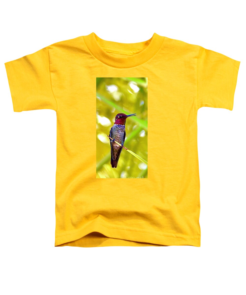 Annas Hummingbird Toddler T-Shirt featuring the digital art Annas Hummingbird by Tammy Keyes