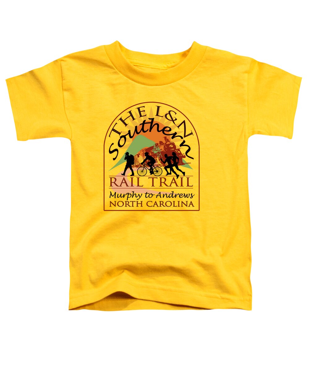 Train Toddler T-Shirt featuring the photograph The L and N Southern Rail Trail Runners Cyclists Hikers by Debra and Dave Vanderlaan