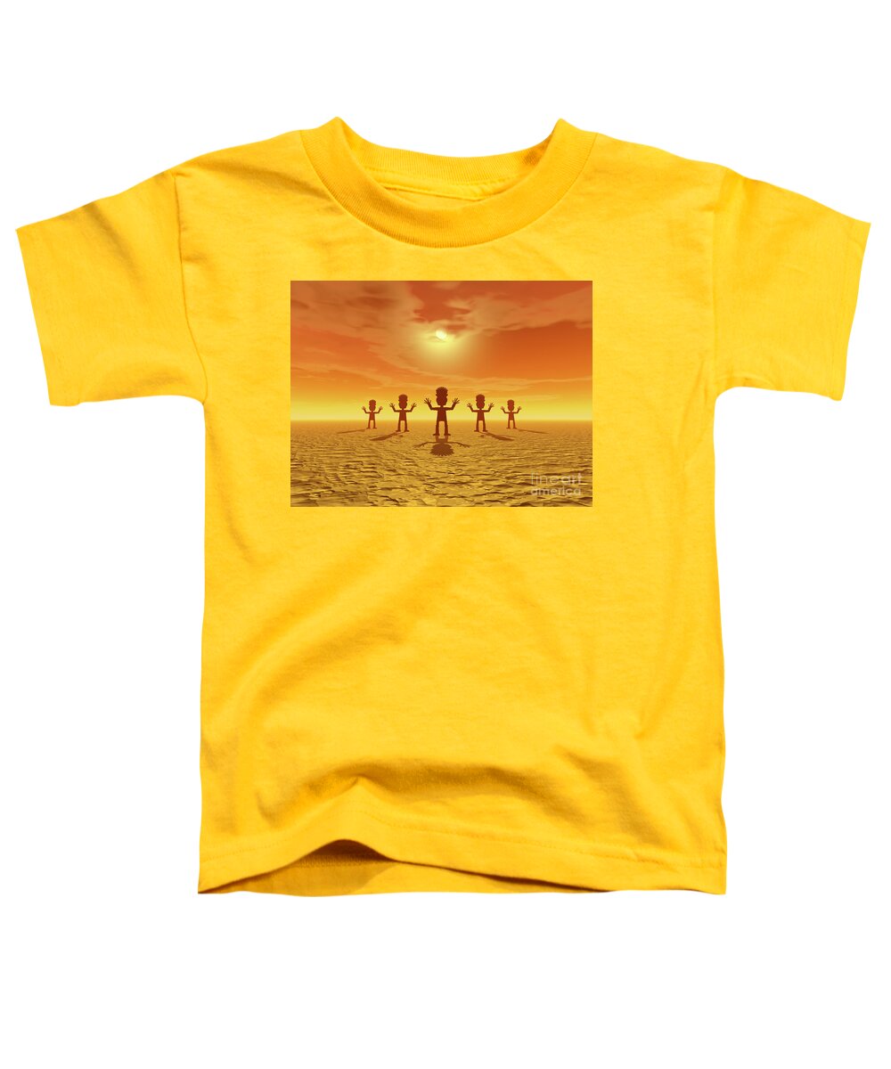 Zombies Toddler T-Shirt featuring the digital art Zombies of the Desert by Phil Perkins