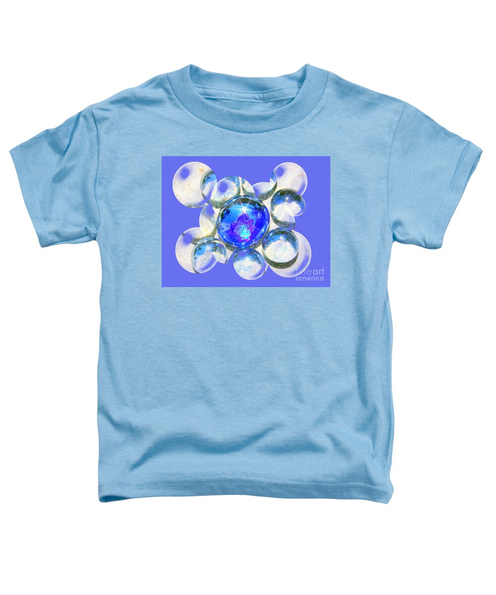 Abstract Toddler T-Shirt featuring the photograph Blue Glass Bubble Abstract by Judy Palkimas