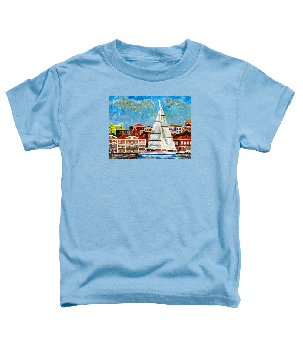 Landscape Toddler T-Shirt featuring the painting Sailing In by Laura Forde