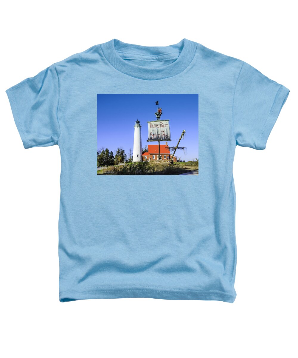 Usa Toddler T-Shirt featuring the photograph Tawas Point Lighthouse East Tawas Michigan #2 by LeeAnn McLaneGoetz McLaneGoetzStudioLLCcom