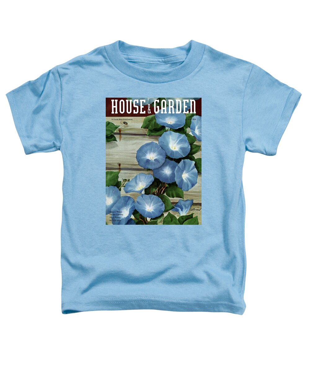 Illustration Toddler T-Shirt featuring the photograph A House And Garden Cover Of Flowers by Carl Broemel