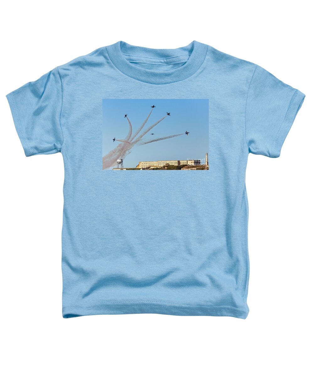 Blue Angels Toddler T-Shirt featuring the photograph Angels over Alcatraz by Kate Brown