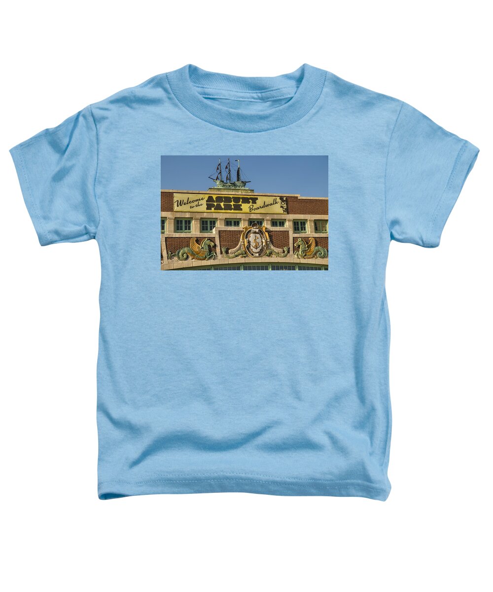 Asbury Beach Park Toddler T-Shirt featuring the photograph Asbury Park Boardwalk by Susan Candelario