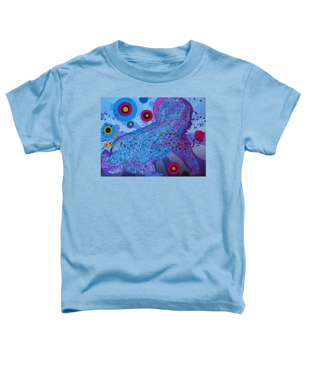 Baby Art Toddler T-Shirt featuring the painting Baby Elvis Feeling Blue by Robert Margetts