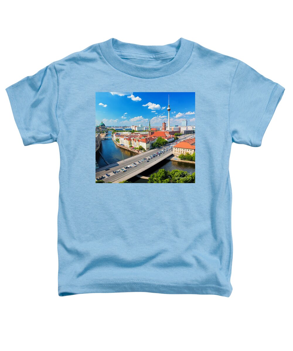 Berlin Toddler T-Shirt featuring the photograph Berlin Germany view on major landmarks by Michal Bednarek