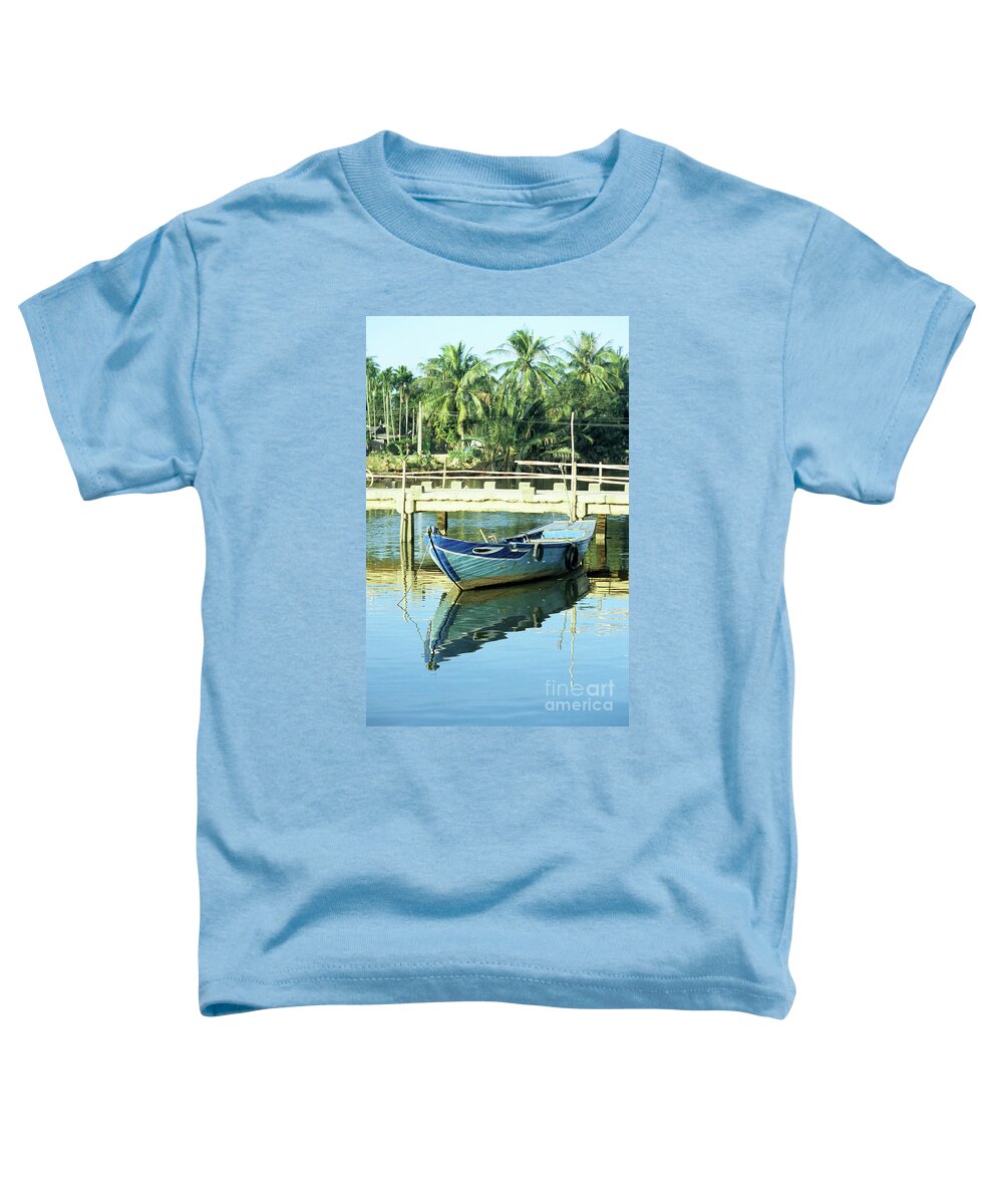 Vietnam Toddler T-Shirt featuring the photograph Blue Boat 02 by Rick Piper Photography