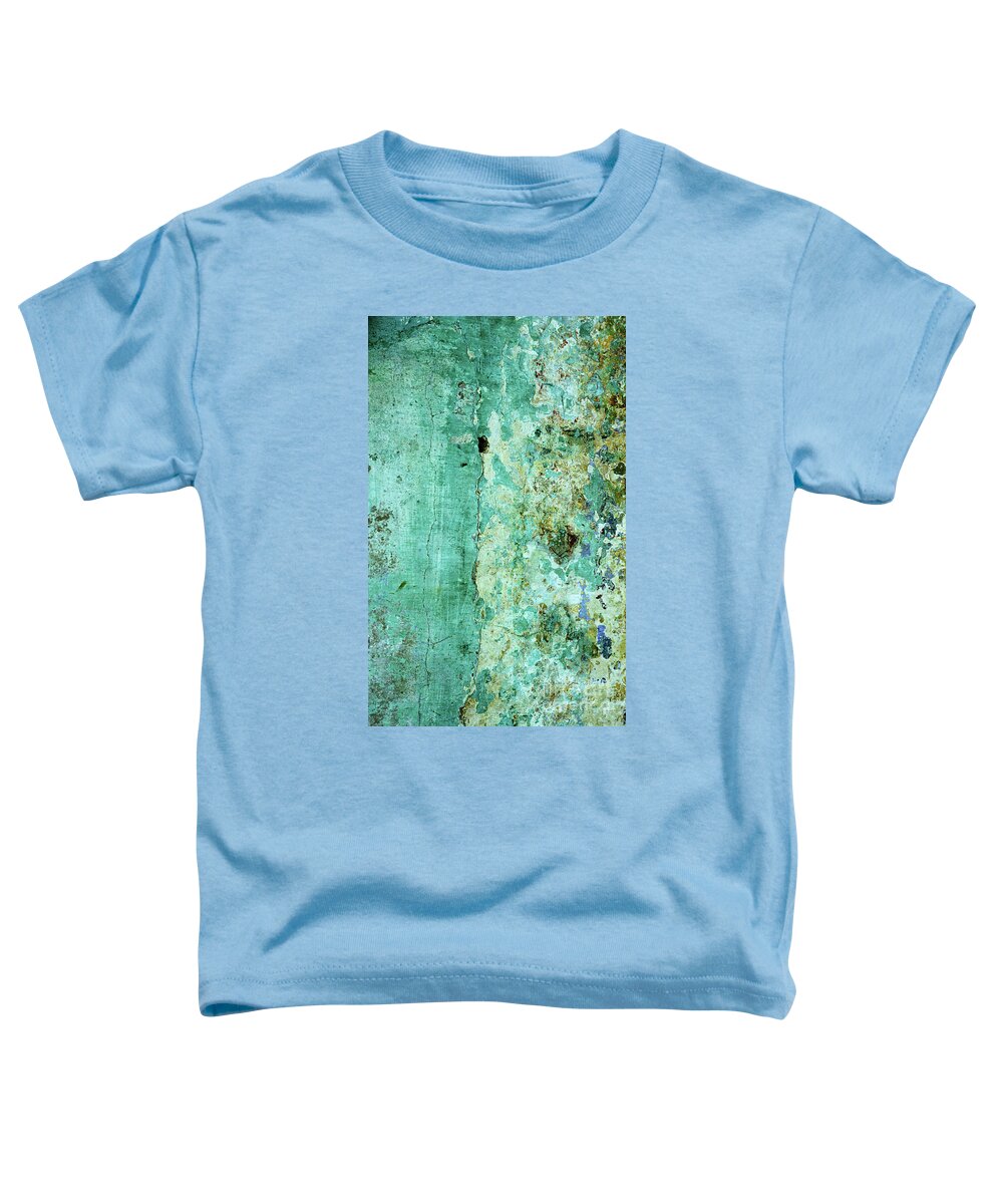 Weathered Toddler T-Shirt featuring the photograph Blue Green Wall by Rick Piper Photography