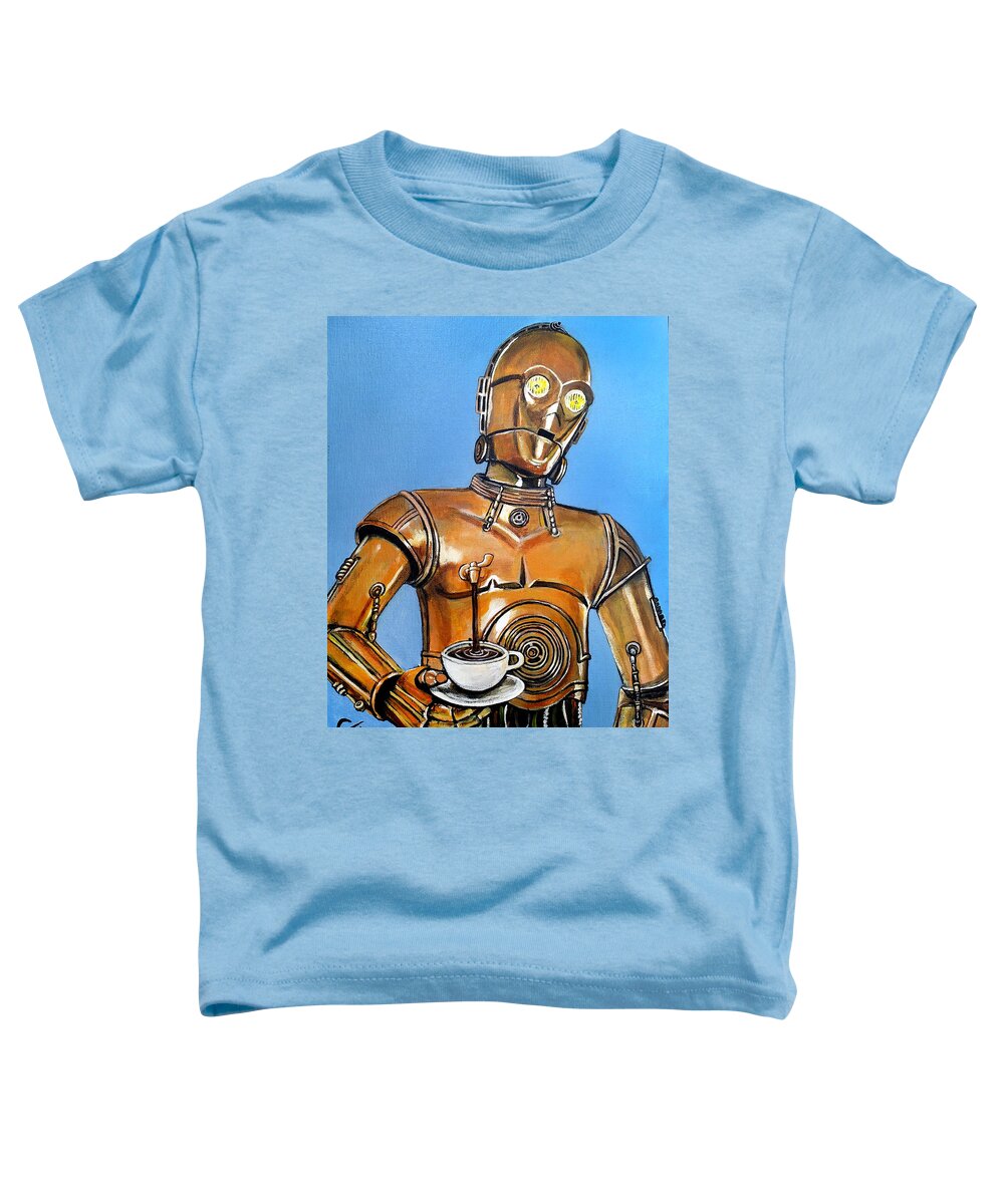 Star Wars Toddler T-Shirt featuring the painting C3ppuccino by Tom Carlton