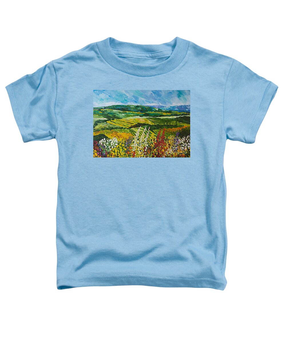 Landscape Toddler T-Shirt featuring the painting Change is in the Air by Allan P Friedlander
