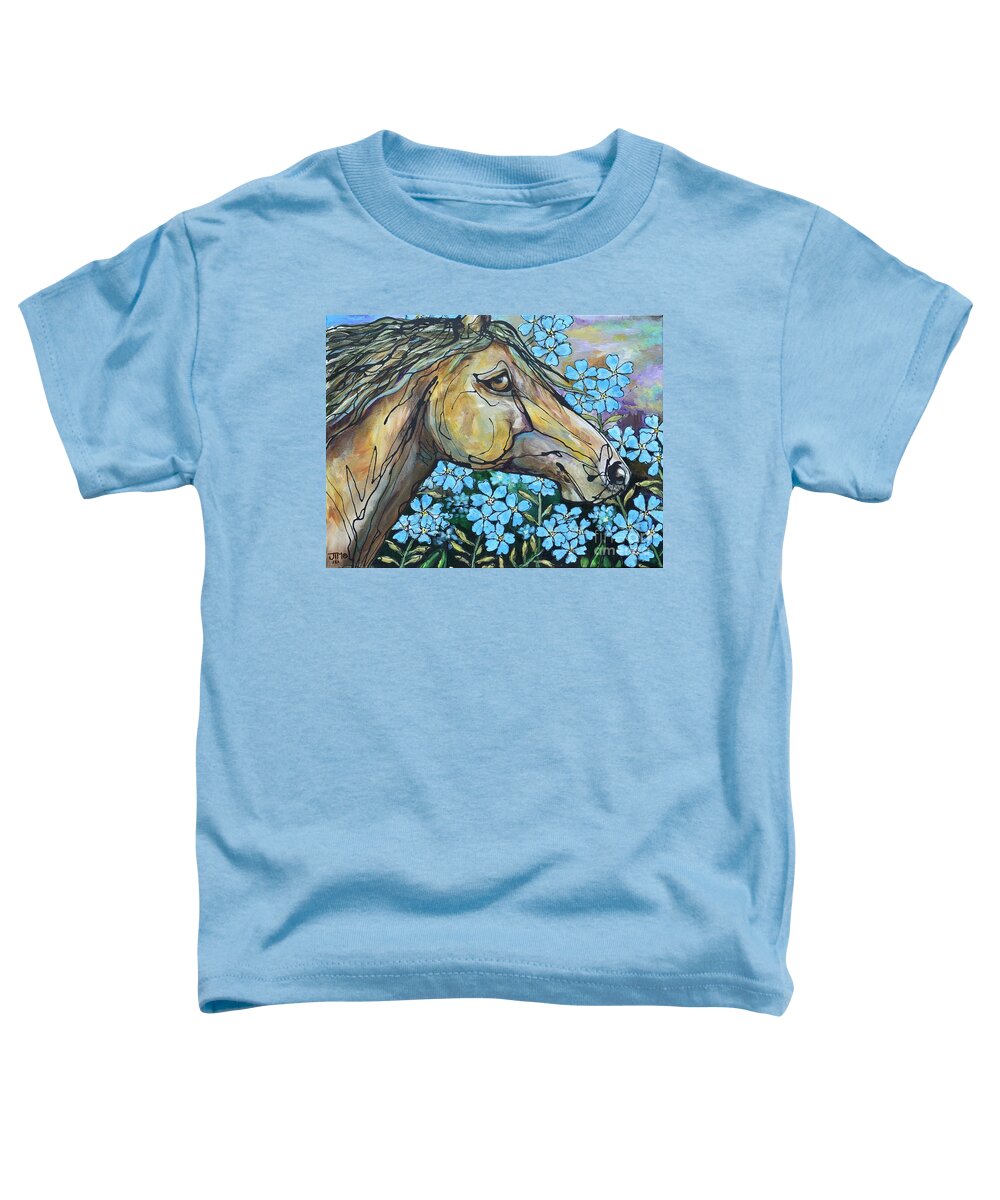 Horse Toddler T-Shirt featuring the painting Don't Forget Me by Jonelle T McCoy