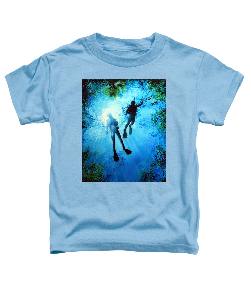 Sports Artist Toddler T-Shirt featuring the painting Exploring New Worlds by Hanne Lore Koehler