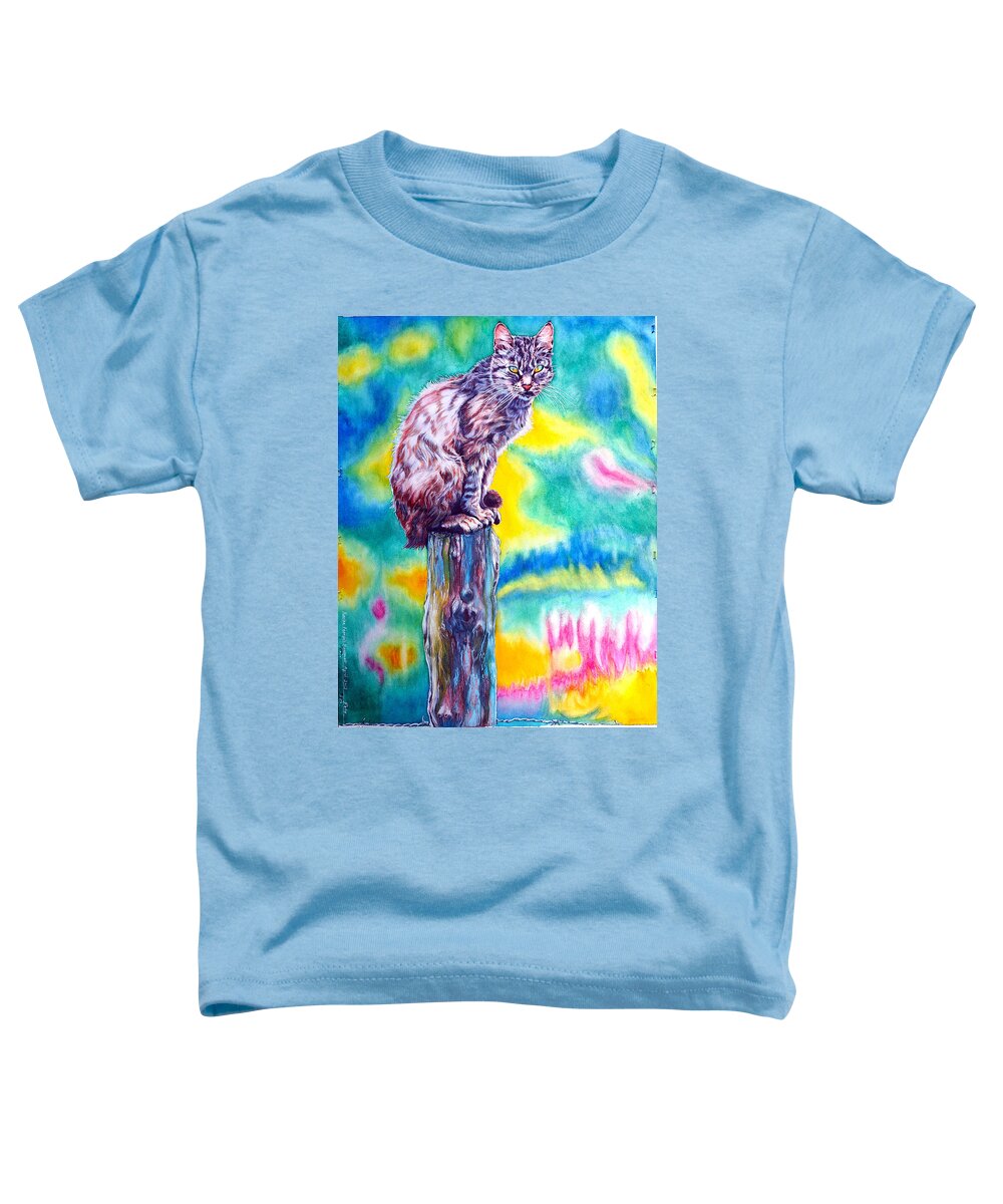 Cat Toddler T-Shirt featuring the painting Felix by Xavier Francois Hussenet