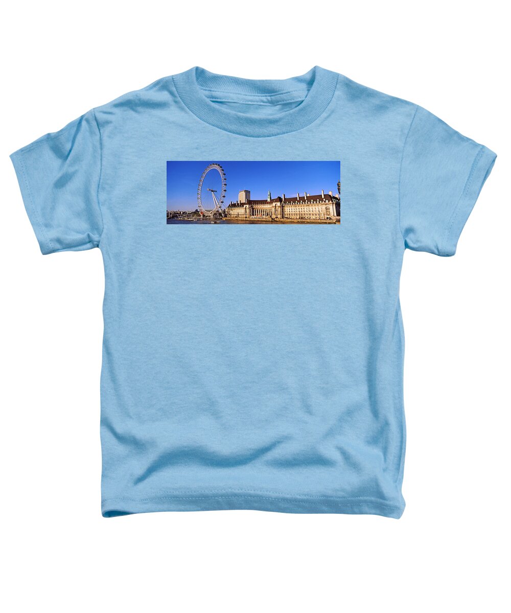 Photography Toddler T-Shirt featuring the photograph Ferris Wheel With Buildings by Panoramic Images