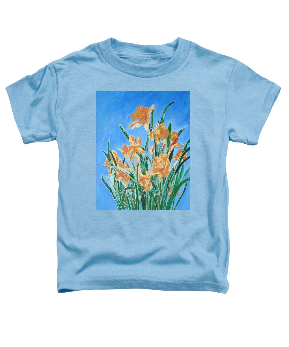 Narcissus Toddler T-Shirt featuring the painting Golden Daffodils by Taiche Acrylic Art