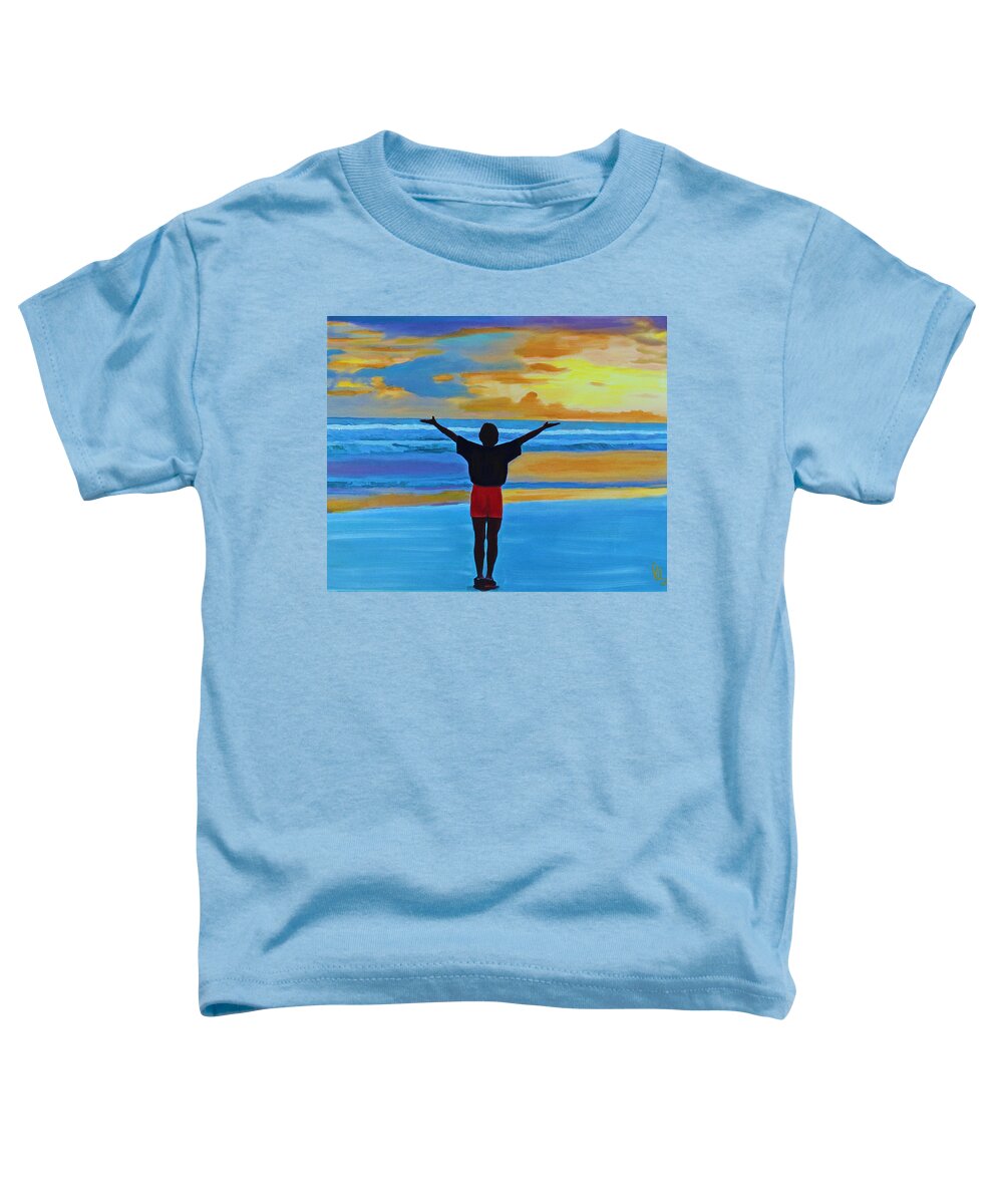 Yoga Toddler T-Shirt featuring the painting Good Morning Morning by Deborah Boyd